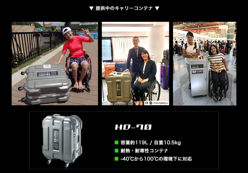 瀬立モニカ選手に提供中のHD-70