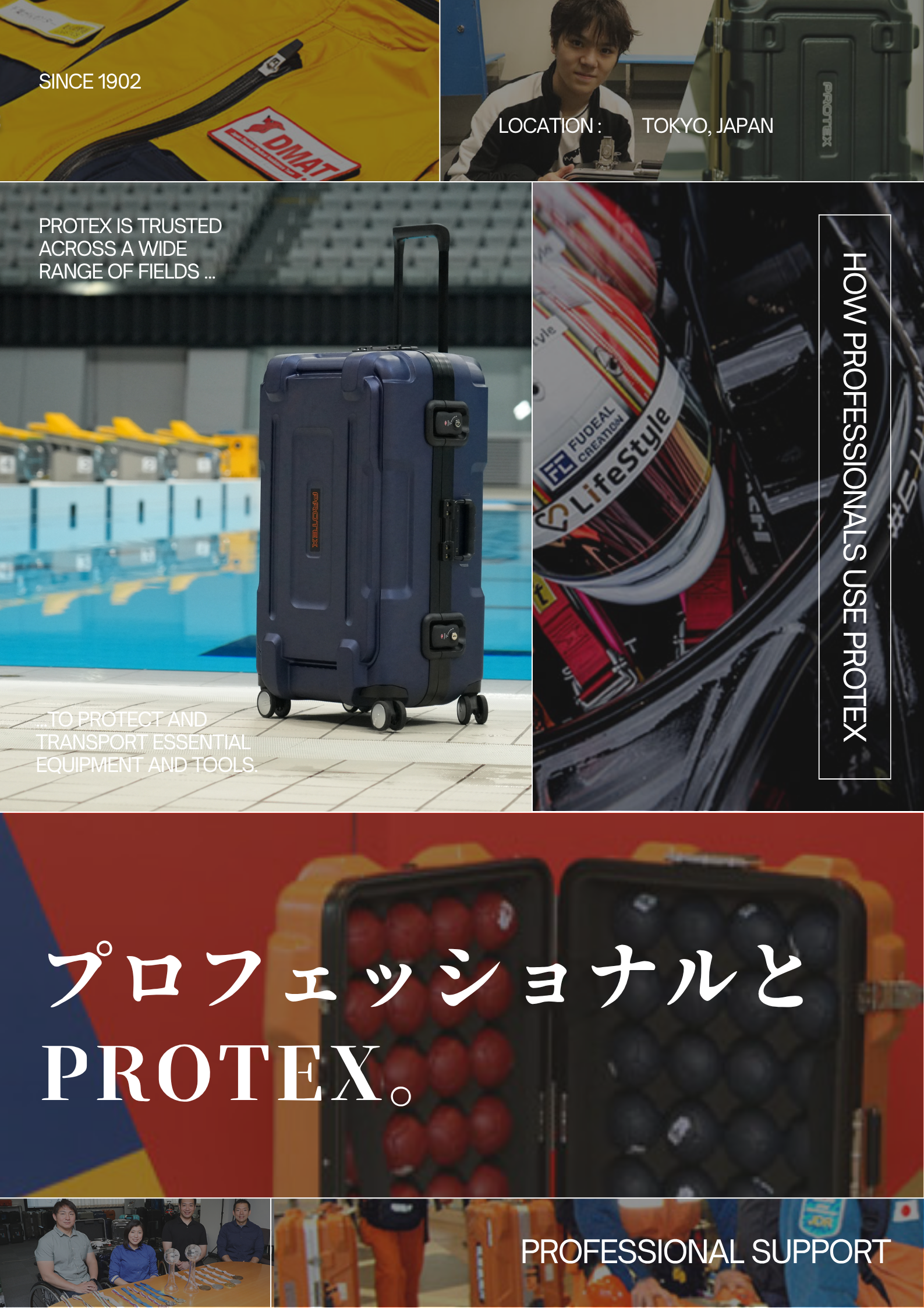 プロの現場と、PROTEX。アスリートやクリエイターに選ばれるPROTEXキャリー